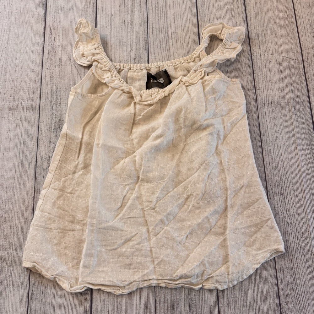 Reformation Fabric Ruffle Strap Tank Top Women's Size Medium